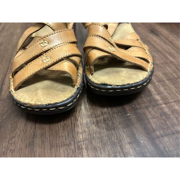 NATURALIZER CRAFT Brown Leather Slingback Sandals Shoes, Sz 6 - Picture 5 of 6